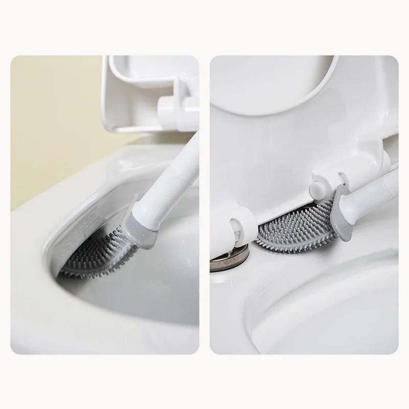 brosse wc silicone gris blanc moderne support mural facile nettoyer respectueux environnement durable bristles
