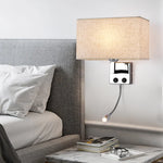 lampe murale moderne LED beige tissu fixée mur éclairage chambre salle manger