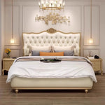 lit matelas double moderne bois beige motifs floraux single bed chambre coucher minimaliste