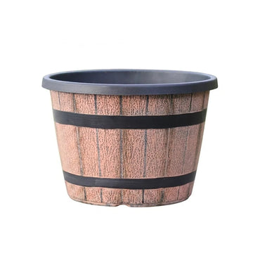 pots fleurs rustiques bois brun noir soucoupe adhésif taille