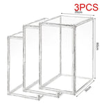 boîtes rangement transparentes modernes minimalistes livres cd magazines figurines decoration 45cm 60cm xl xxl