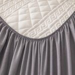protège matelas imperméable matelassé anti acariens antibactérien gris élastiques lit double
