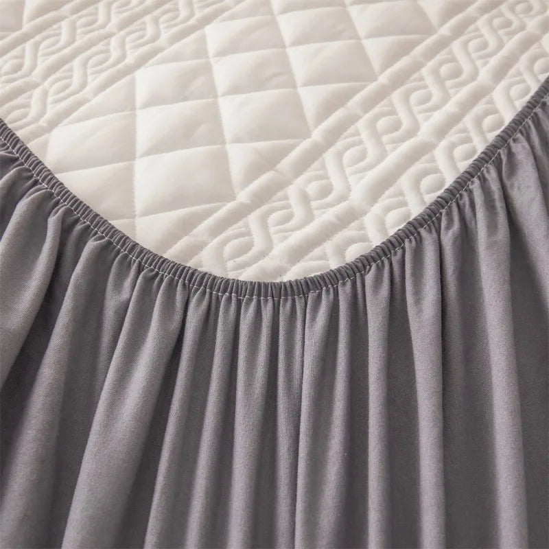 protège matelas imperméable matelassé anti acariens antibactérien gris élastiques lit double