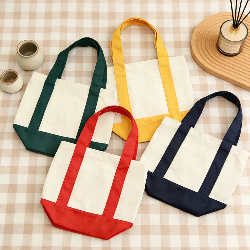 sac fourre tout toile décontracté polyvalent femme ouvert rectangulaire casual vert jaune rouge bleumarine