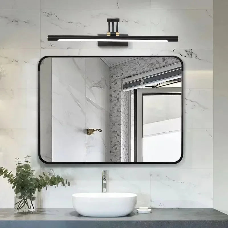 miroir salle bain pliable led mural moderne éclairage intégré maquillage lavabo