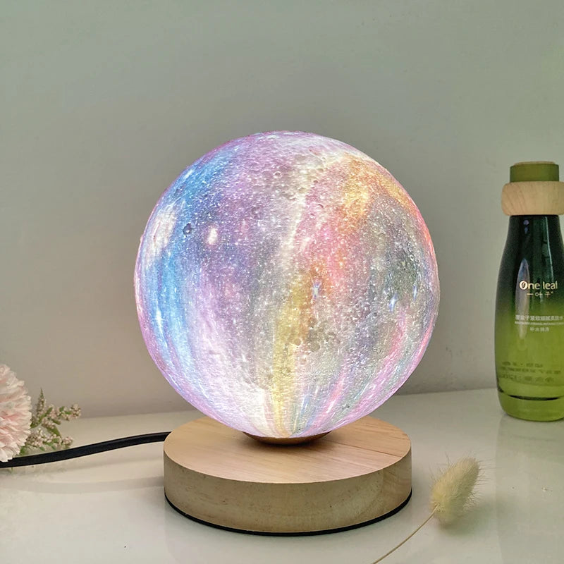 lampe table moderne lune texture marbrée blanc beige 12cm 15cm 18cm
