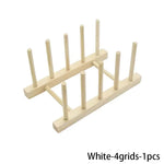 support assiettes bois naturel moderne drainage auto étagère cuisine rangement vaisselle