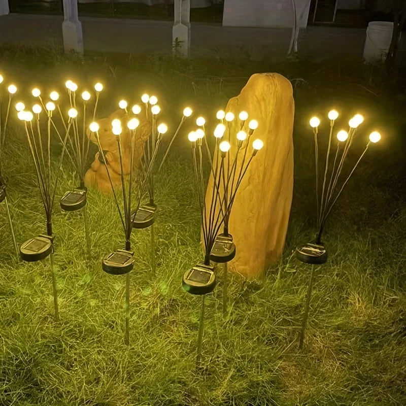 lumières solaires extérieures led fleur décoratives modernes jaune noires végétation