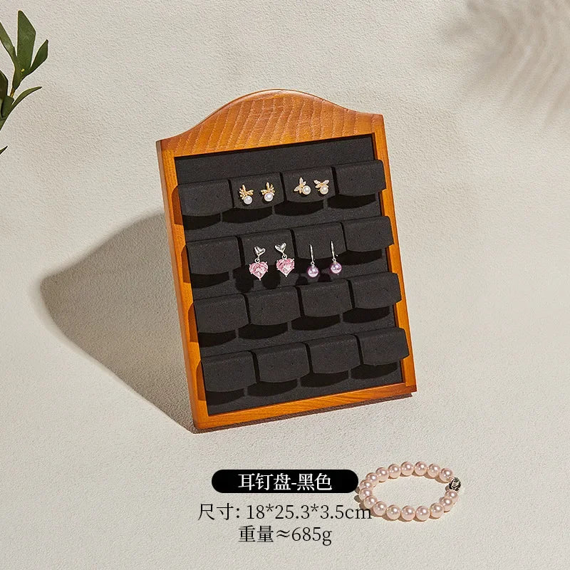 boîte bijoux bois naturel moderne clips beige gris clips bijoux rangement