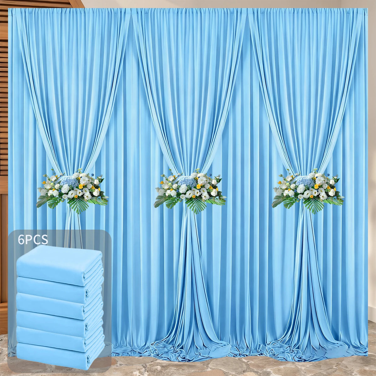 rideau fond scène blanc rose rouge moderne panneaux poignées 5ft 10ft opaques