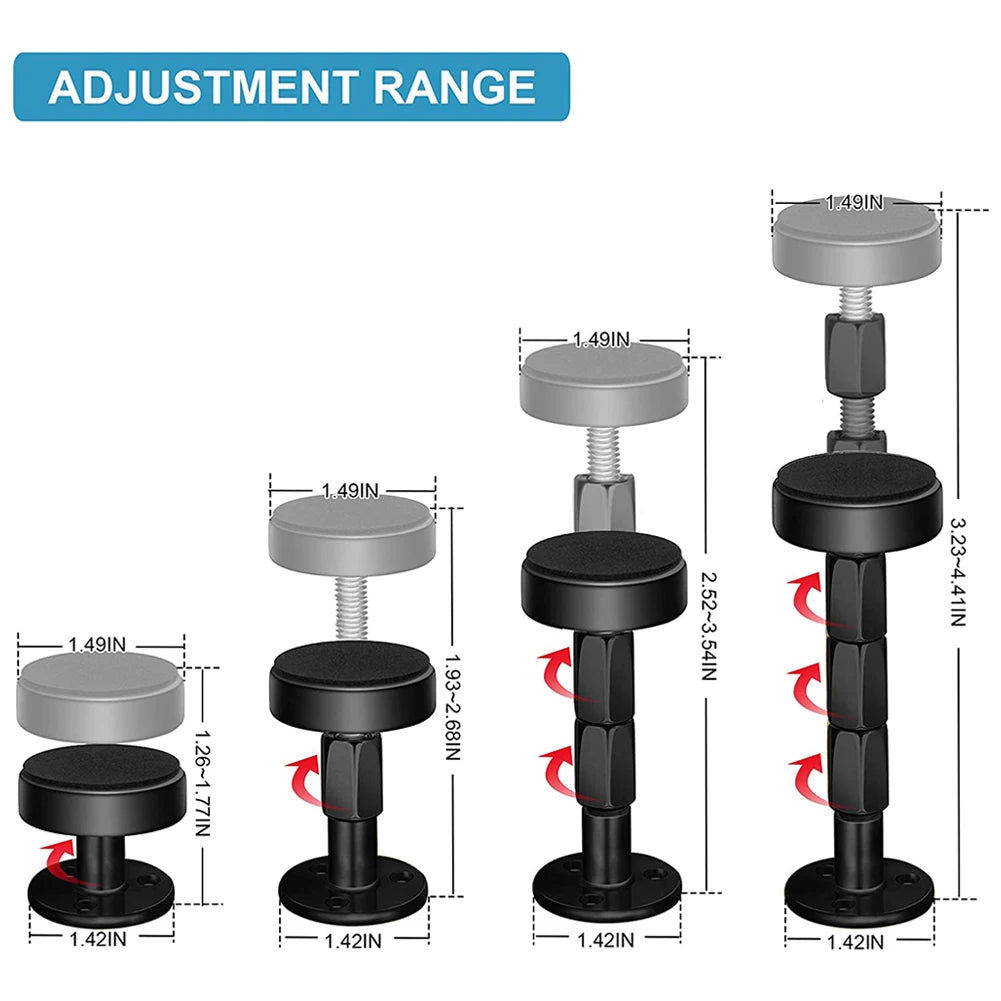 support fixation anti vibration réglable métal moderne noir 28 110mm adhésif