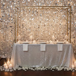 rideau paillettes argent blanc brillant decoration mariage anniversaire noel glamour