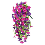 décoration murale guirlande florale artificielle cascade rose violet jaune blanc orange intérieur