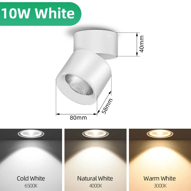 spot led pliable blanc moderne salon chambre salle bain maison intérieur
