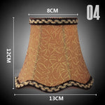 abat jour tissu broderie dorée vert clair rouge beige gris rose pâle classique tassel