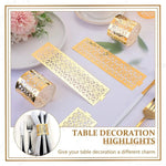 bracelets serviette or ornements géométriques élégants adhésifs mariage décoration table fournitures festive