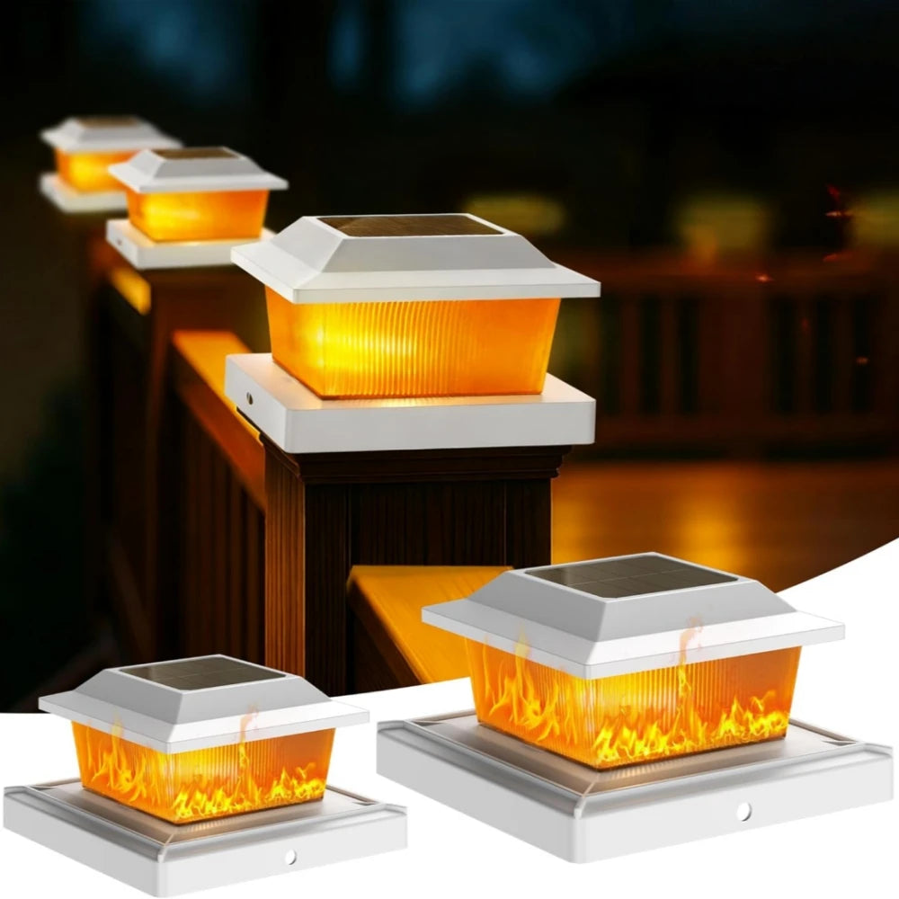 lampe solaire décorative flamme vacillante ip65 led blanc orange moderne minimalisteextérieur patio jardin fixations