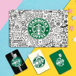 autocollant protection carte bancaire logo starbucks motif graphique moderne waterproof réutilisable