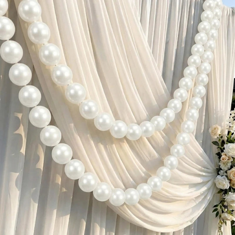 guirlande blanches brillantes mariage anniversaire décoration fête rondes opaques classiques perforations 55cm 8cm