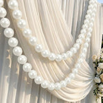 guirlande blanches brillantes mariage anniversaire décoration fête rondes opaques classiques perforations 55cm 8cm