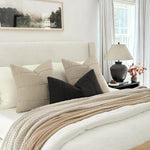 taies d'oreiller polyester texturées beige clair modernes respectueuses environnement opaques maison