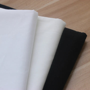 tissu coton blanc noir 150x50cm respirant biodegradable bricolage simple plain