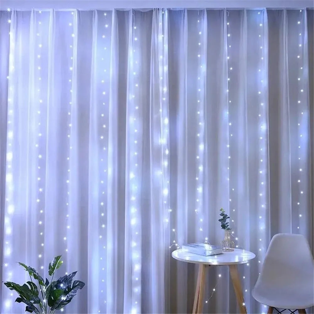 guirlande lumineuse led blanc chaud 3m 3m 300 leds moderne clips batteries inclusées