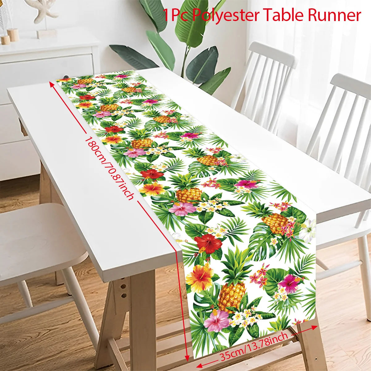 nappe table fête tropicale fleurs feuilles modernes couleurs vives opaque enfants anniversaire