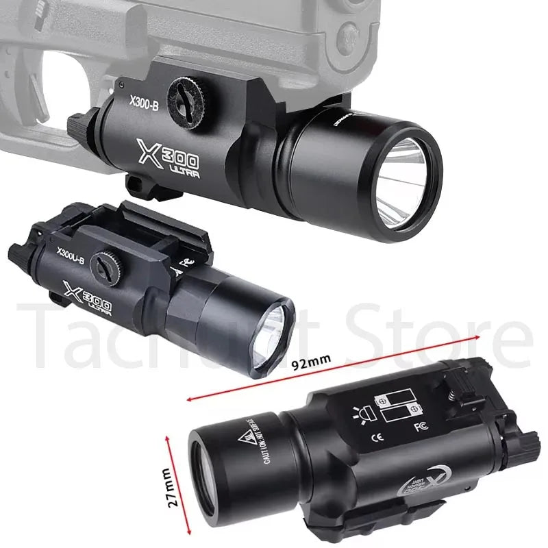 lampe torche tactique rail 20mm clips noir gris moderne fonctionnelle batterie