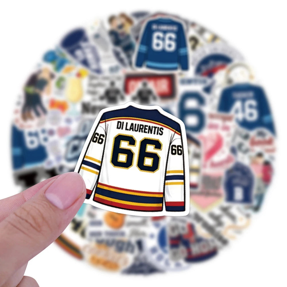 sticker adhésif motifs hockey coeurs citations personnes instruments variés populaire