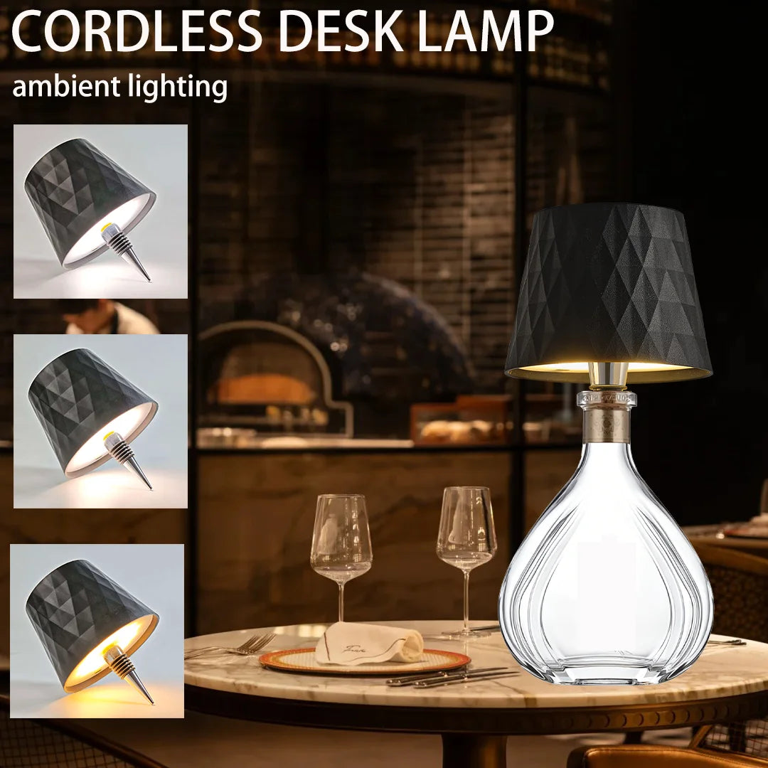 lampe table led sans fil commande tactile trois couleurs ambiance restaurant chambre cadeau moderne