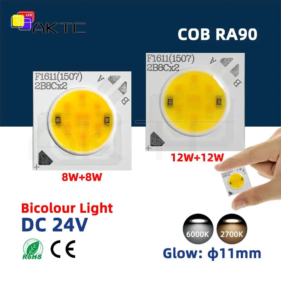 source led cob 11mm 2700k 6000k 8w 12w alu moderne bicolore altauxmeilleurscolors