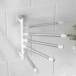 porte serviettes mural blanc barres métalliques adhésif minimaliste moderne bain pliable mobile