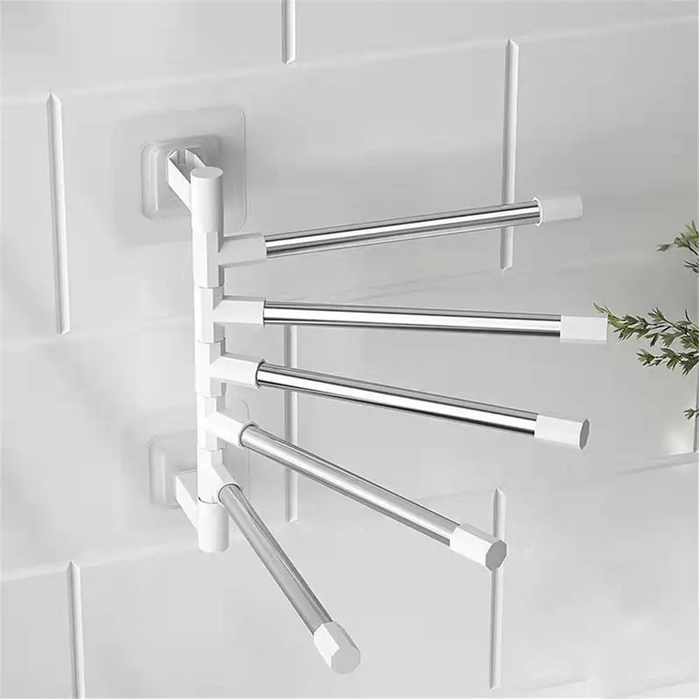 porte serviettes mural blanc barres métalliques adhésif minimaliste moderne bain pliable mobile