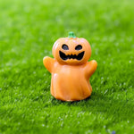 figurines halloween sorcière fantôme citrouille squelette résine noire blanche verte Jaune