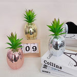 décoration intérieure ananas miroir verre poli or argent rose doré moderne tropical table chambre