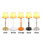lampe table vintage or plissée interrupteur tactile rechargeable led noir beige