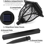 lampes solaires extérieures classiques motifs géométriques noir jaune éclairage gazon vintage autonomes