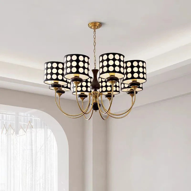 lustre moderne élégant pois doré noir suspension salon restaurant led câbles trois têtes