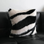 coussin noir blanc rayures horizontales moderne polyester 50x50cm voiture maison decoration