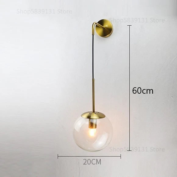 lampe murale moderne or transparent fixée mur ampoule led 220v 249lm 3ans garantie