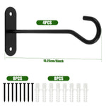 supports plantes suspendus crochets muraux noirs métal lisse aspect mat décoratif rustique industriel fixation