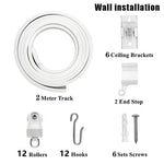 rideau rail flexible blanc moderne clips fixation plaques vis système coulissantINCTEDELETELASTWORD