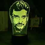 lampe nuit 3d portrait johnny hallyday veilleuse led couleur changeante telecommande usb