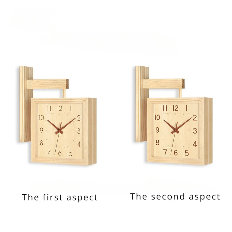 horloge murale bois naturel cadran blanc moderne minimaliste aiguille quartz batterie