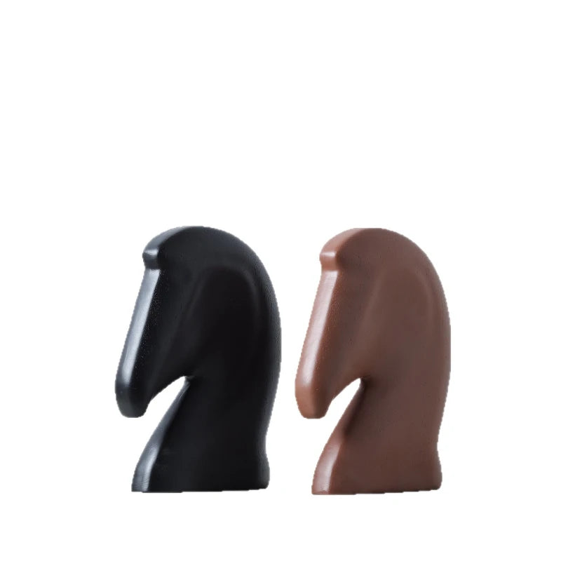 décoration moderne tête cheval résine noire sculpture intérieur minimaliste ornement maison salon erotique