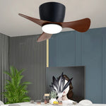 ventilateur moderne led télécommande faible bruit chambre salon noir texture bois