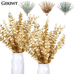 décoration moderne feuilles eucalyptus artificielles or vert extérieur intérieur mariage noël 10pcs 20pcs