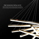 suspension lumineuse moderne têtes noir lignes géométriques scandinave flux lumineux élevé télécommande