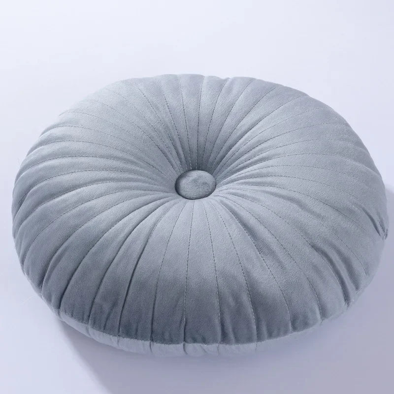 coussin rond velours brodé mousse pu polyester moderne orange jaune gris roseversible non amovible